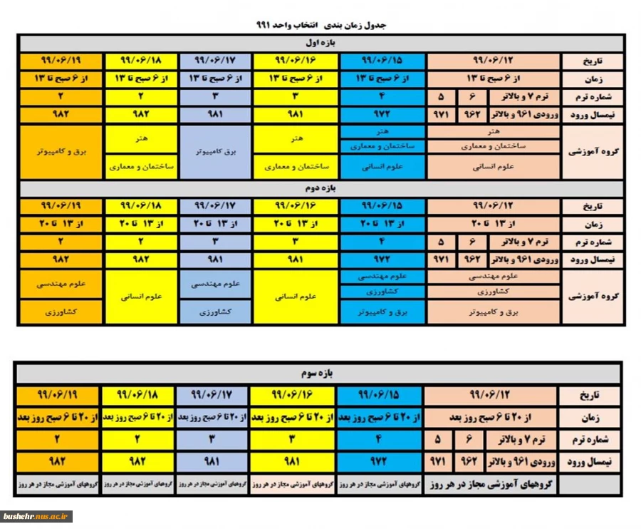 انتخاب واحد 991