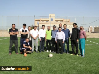 رئیس اداره دانشجویی و سلامت دانشکده فنی و حرفه ای پسران بوشهر
در راستای سلامت همکاران و آمادگی برای مسابقات احتمالی دانشگاه فنی و حرفه ای، روزهای چهارشنبه هر هفته تیم فوتبال دانشکده فنی و حرفه ای پسران بوشهر تمرینات خود را پیگیری می کند.