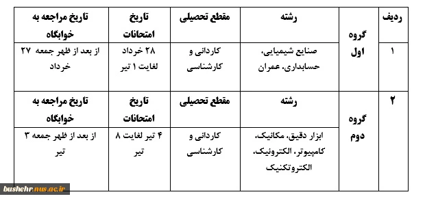 اطلاعیه خوابگاه-ویژه دانشجویان پسر مرکز امام خامنه ای 2